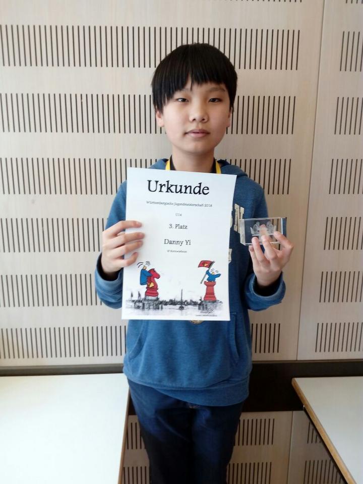 Danny Yi belegte Platz 3 in der U14.