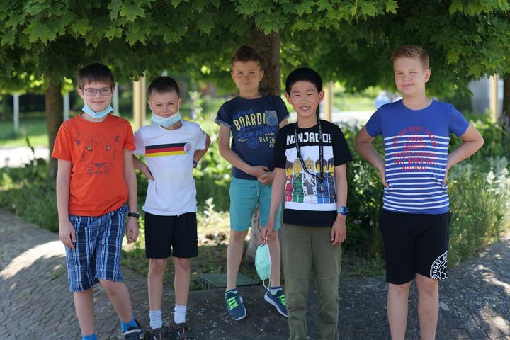 Der Nachwuchs der Schachfreunde, der beim Hybrid-Cup antrat (von links): Markiyan, Daniel, Nick, Alexander, Kian