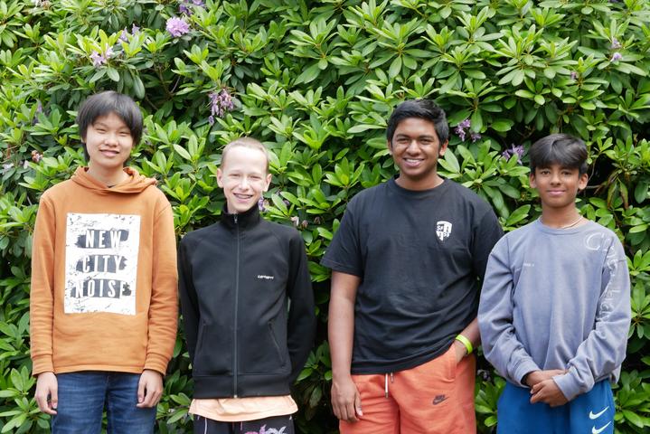 Das U16-Team der Schachfreunde bei den Deutschen Vereinsmeisterschaften in Willingen: Danny, Malte, Nils, Phil (von links)